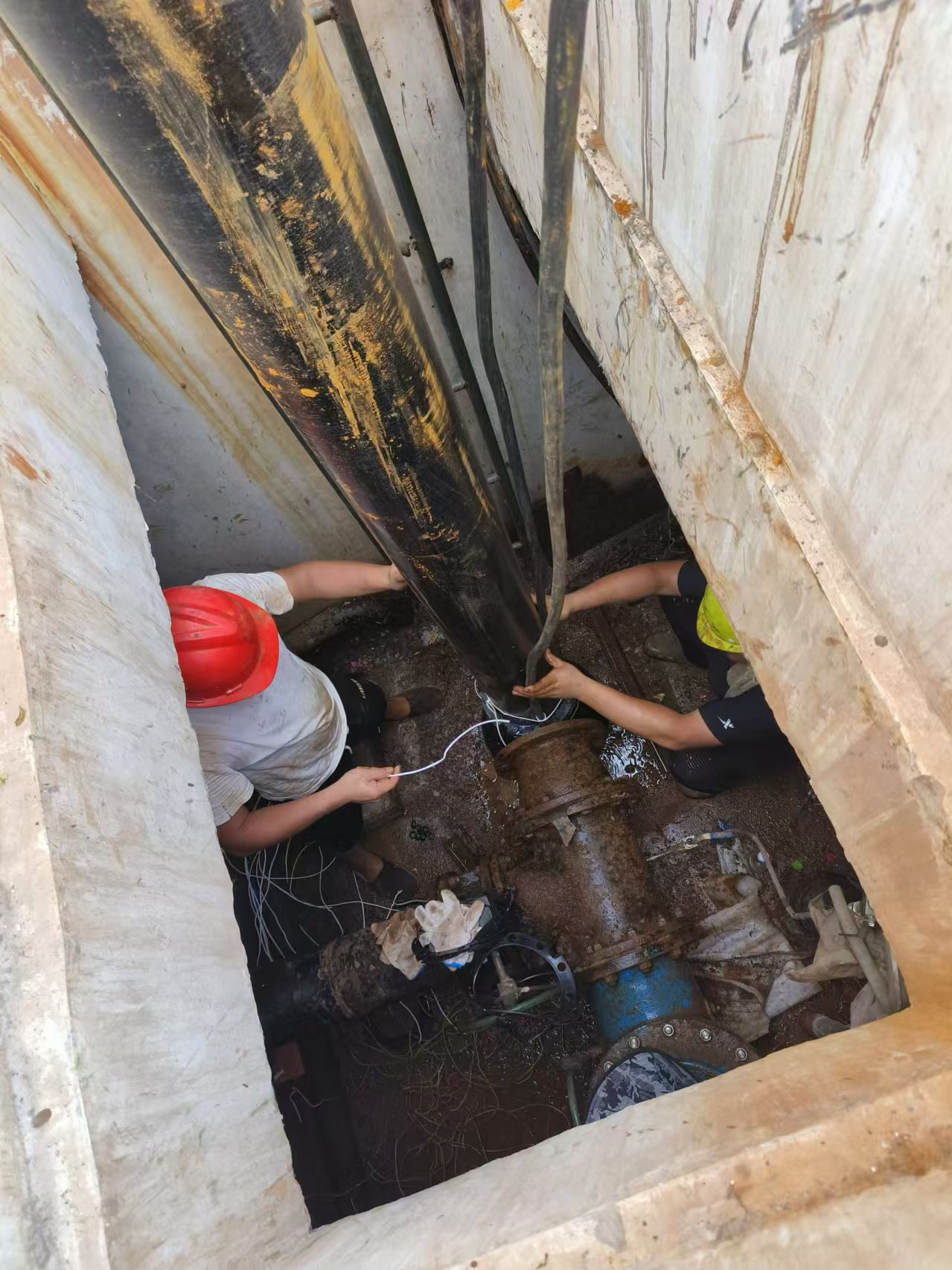 羊庄西石楼供水站五号提井施工