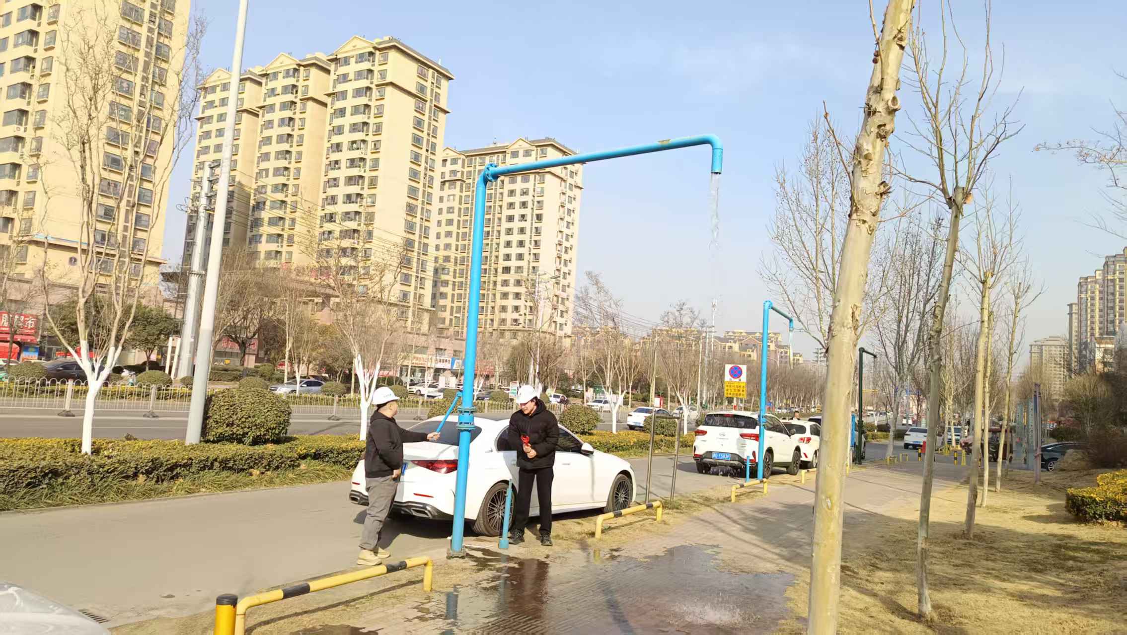 水发公司对城区水鹤进行检查