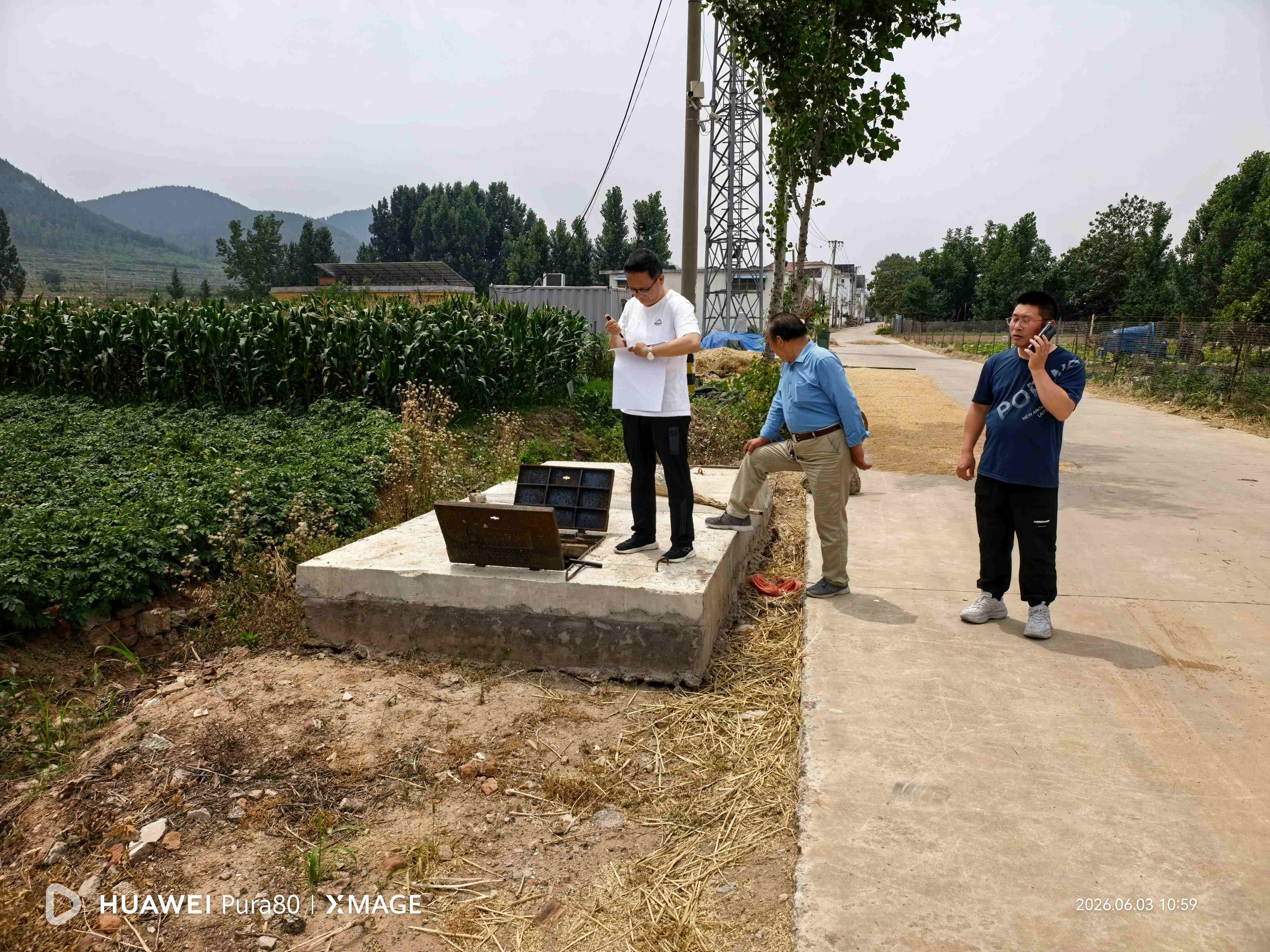 中润供水公司现场勘查设计木石镇村内给水管网